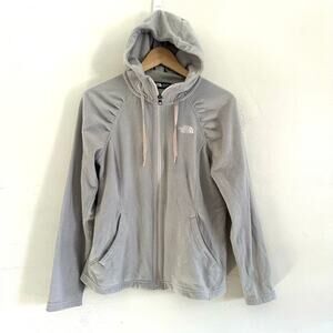 The North Face Full Zip Fleece Hoodie Sweater Light Weight Women's Size Med Gray